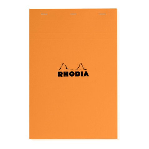 Bloc de bureau Rhodia 21 x 29,7 agrafé orange n°18 - 5 x 5 - 80 feuilles