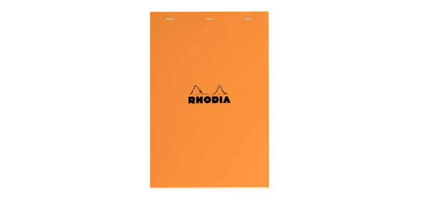 Bloc de bureau Rhodia 21 x 29,7 agrafé orange n°18 - 5 x 5 - 80 feuilles