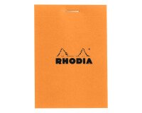Writing block Rhodia orange stapled 80 sheets 5 x 5 n°11 size 7.5 x 10.5 cm