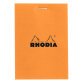 Bloc de bureau Rhodia 7,5 x 10,5 cm agrafé orange n°11 - quadrillé 5 x 5 - 80 pages