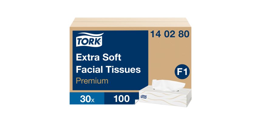 Tork Mouchoirs doux blancs F1, Premium, 2 plis, 100 feuilles