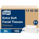 Tork Mouchoirs doux blancs F1, Premium, 2 plis, 100 feuilles