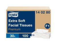 Tork Mouchoirs doux blancs F1, Premium, 2 plis, 100 feuilles
