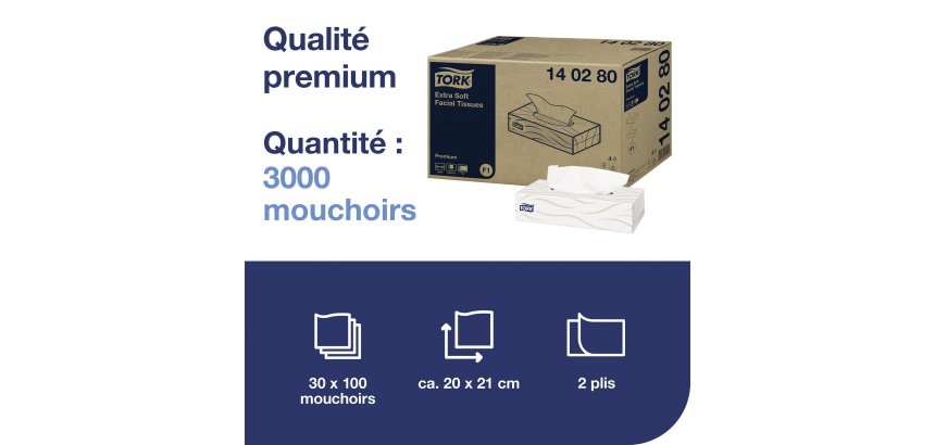 Tork, box of 100 handkerchiefs