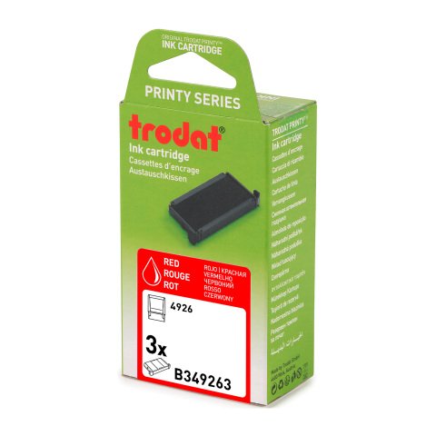 Almohadilla Printy 6/4926 Trodat - Lote de 3 rojo