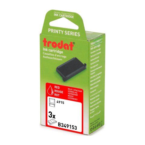 Almohadilla Printy 6/4915 Trodat - Lote de 3 rojo