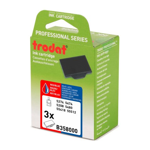 Almohadilla tinta azul/roja Professional Line 6/58/2 Trodat - Lote de 3