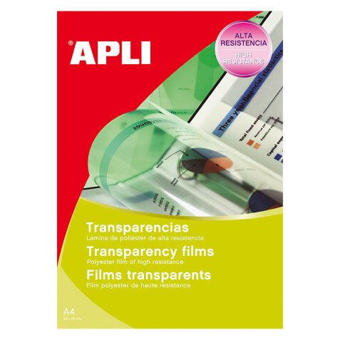 Transparencias APLI A4 universal Blíster 20 Hojas