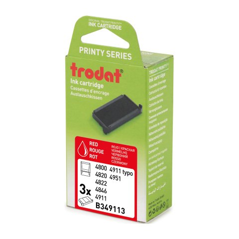 Almohadilla Trodat Printy 4911 rojo - Paquete de 3