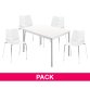 Pack Klass One white - 1 rectangular table + 4 chairs 