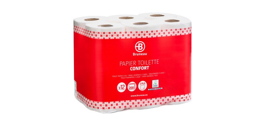 Papel higiénico doméstico Bruneau doble capa 20m - 2 paquetes de 96 rollos + 1 paquete Gratis