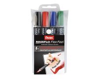 Marqueur effaçable Pentel Maxiflo Flex pointe conique 4,6 mm - Pochette 4