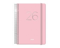 Agenda Gloss día página 12,5 x 18 cm rosa