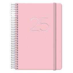 Agenda Gloss día página 12,5 x 18 cm rosa