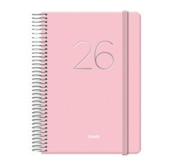 Agenda Gloss día página 12,5 x 18 cm rosa