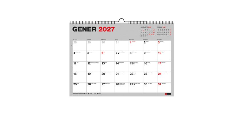 Calendario de Pared A4 Catalán Miquelrius
