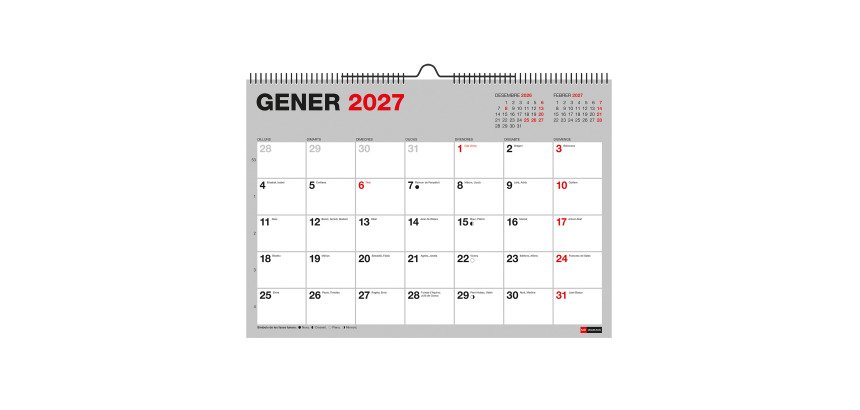 Calendario de Pared A4 Catalán Miquelrius
