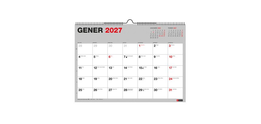 Calendario de Pared A3 Catalán Miquelrius