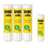 Pack 3 glue sticks UHU 21 g + 1 glue stick UHU 8 g for free