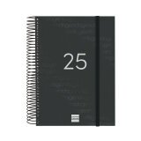 Agenda 155x212 1 Día Página Espiral Year Finocam Negro Catalán