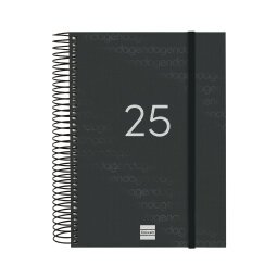 Agenda 155x212 1 Día Página Espiral Year Finocam Negro Catalán