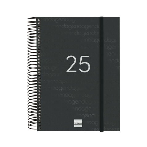 Agenda 155x212 1 Día Página Espiral Year Finocam Negro Catalán