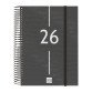 Agenda 155x212 1 Día Página Espiral Year Finocam Negro Catalán