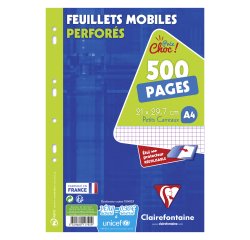 Hojas móviles 500 páginas formato A4 21 x 29,7 cm Métric Clairefontaine - perforadas