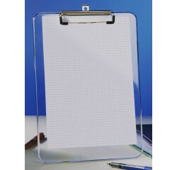 Porte-bloc A4 plastique transparent Alba - 23 x 31,5 cm