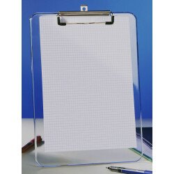 Porte-bloc A4 plastique transparent Alba - 23 x 31,5 cm