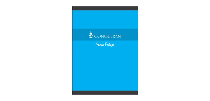 Cahier piqué Conquérant Sept Travaux Pratiques 24 x 32 cm 48 pages grands carreaux et 48 pages blanc uni
