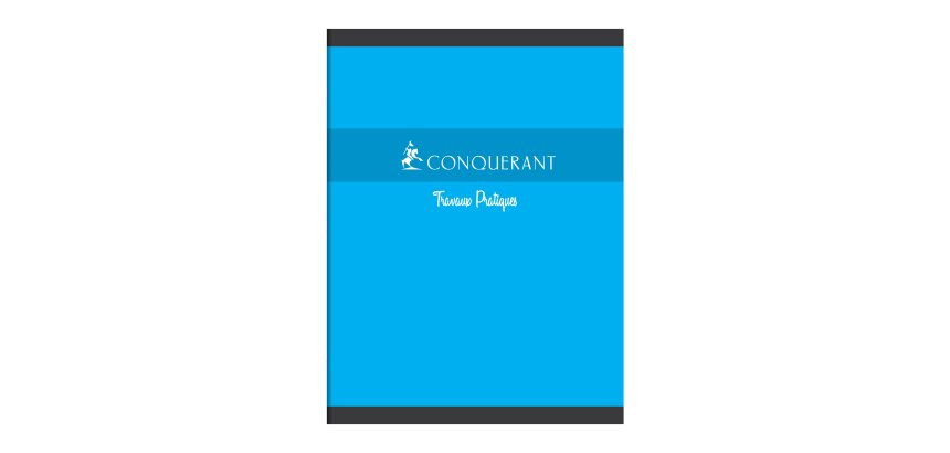 Cahier piqué Conquérant Sept Travaux Pratiques 24 x 32 cm 48 pages grands carreaux et 48 pages blanc uni