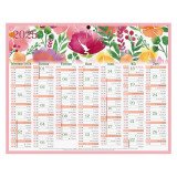 Calendrier semestriel mural 2025 - Fleurs - 21 x 26,5 cm