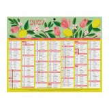 Calendrier semestriel mural 2027 - Fleurs - 21 x 26,5 cm