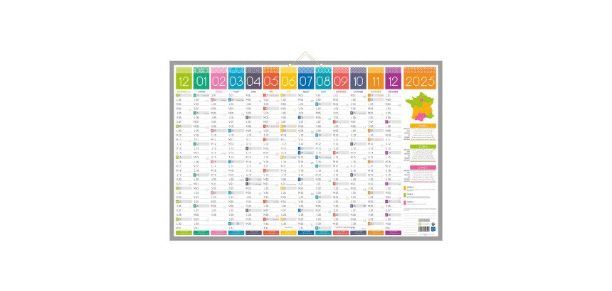 Calendrier mural année 2026 - Tendance - L 65 x H 43 cm