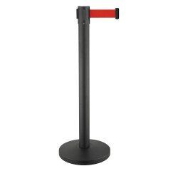 Poste guía negro con cinta roja - 3m