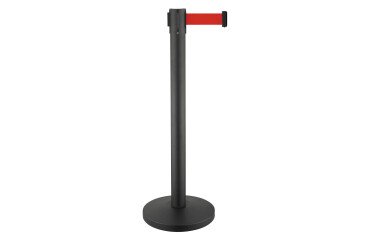 Poste guía negro con cinta roja - 3m