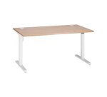 Bureau assis-debout L 140 cm - piètement blanc - Nivo