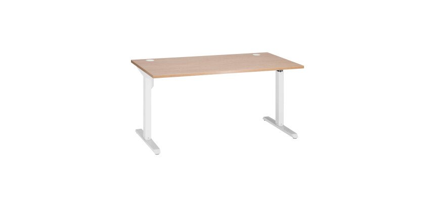 Bureau assis-debout L 140 cm - piètement blanc - Nivo