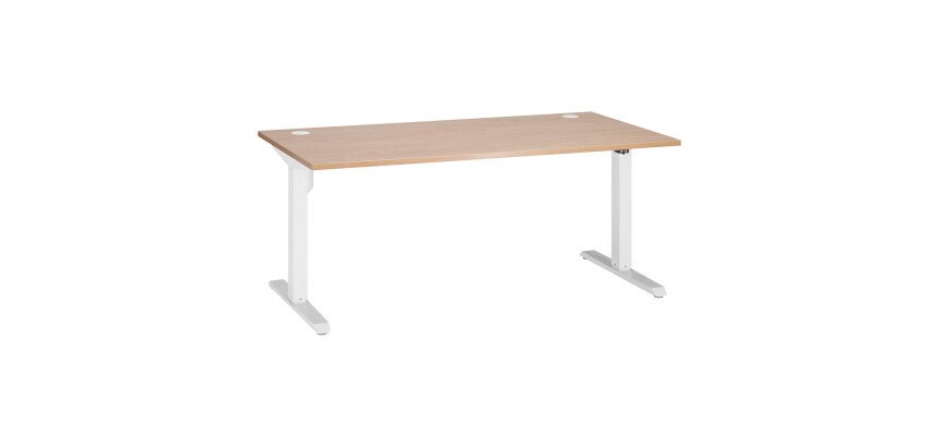 Bureau assis-debout L 160 cm - piètement blanc - Nivo