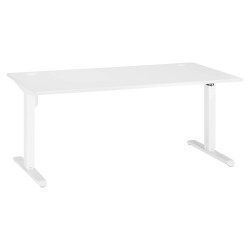 Bureau assis-debout L 160 cm - piètement blanc - Nivo