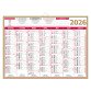 Calendrier semestriel mural 2025 - Or - 40,5 x 55 cm