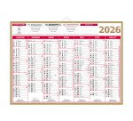 Calendrier semestriel mural 2026 - Or - 40,5 x 55 cm