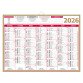 Calendrier semestriel mural 2026 - Or - 40,5 x 55 cm