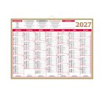 Calendrier semestriel mural 2027 - Or - 40,5 x 55 cm