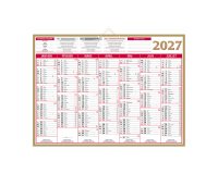 Calendrier semestriel mural 2027 - Or - 40,5 x 55 cm