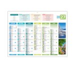 Calendrier semestriel mural 2027 - 4 saisons - 32 x 42 cm