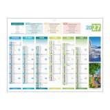 Calendrier semestriel mural 2027 - 4 saisons - 32 x 42 cm