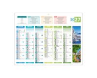 Calendrier semestriel mural 2027 - 4 saisons - 32 x 42 cm
