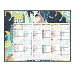 Calendrier semestriel mural 2026 - Exotique - 32 x 42 cm